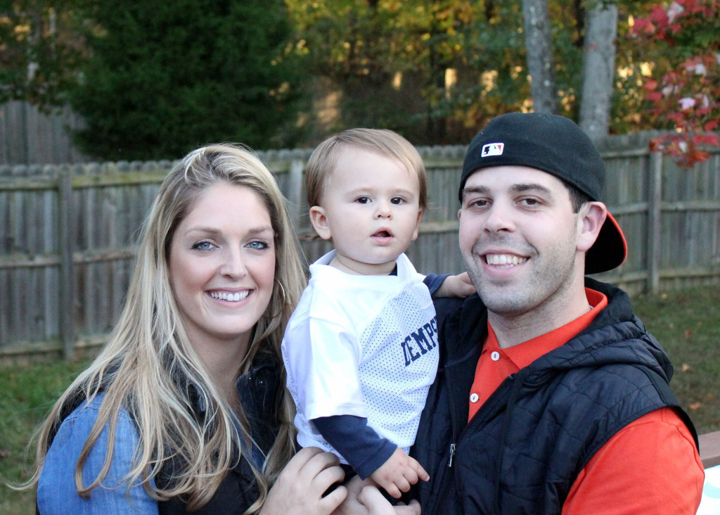 Crystal Fulcher, 33, husband Quinn, 32, and first son Dempsey, 2 yrs.